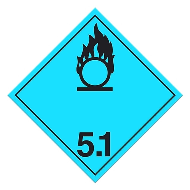 Class 5.1 Oxidizing Substances Placard (Pack of 100 pcs)