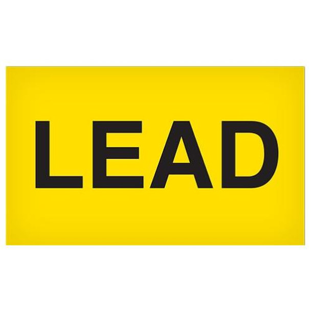 "Lead" - 5" x 3" Label 500/roll