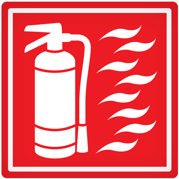 Fire Ext. Symbol - 4" x 4" Vehicle Safety Decal - 25/pkg