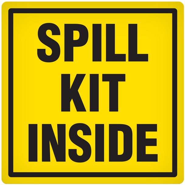 Spill Kit Inside  - 4" x 4" Vehicle Safety Decal - 25/pkg