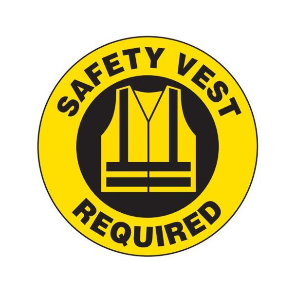 SAFETY VEST REQUIRED - Floor Sign