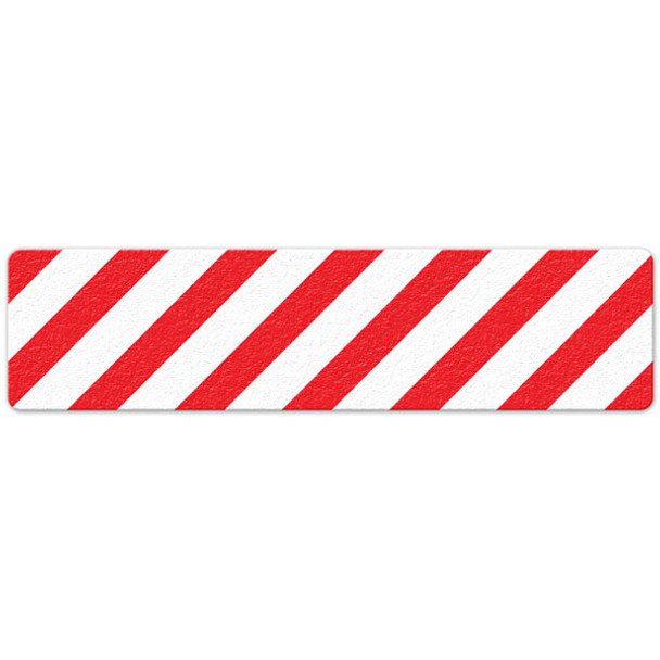 /////////// Hazard Stripe - Red/White - 6"x24" Floor Sign 6/pkg
