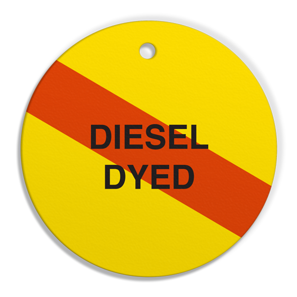 DIESEL DYED - Fuel Tag - 2.56" dia. - 250 /pkg
