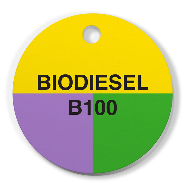 BIODIESEL B100 - Fuel Tag  - 2.56" dia. - 250 /pkg