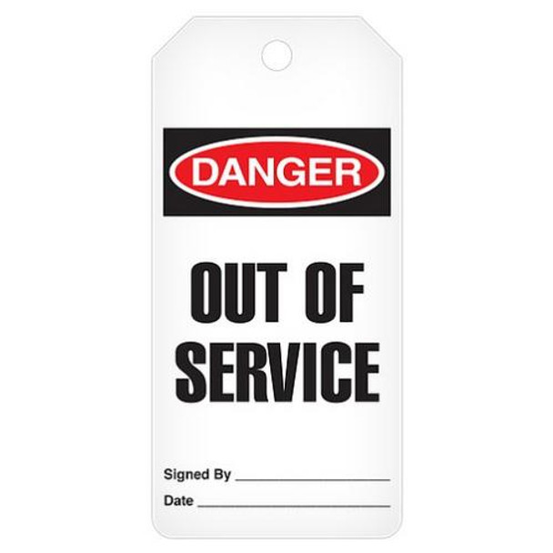 Danger Tag Roll - "Out of Service" 3" x 6.25"