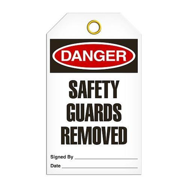 "Danger Safety Guards" Tag - 25/pkg