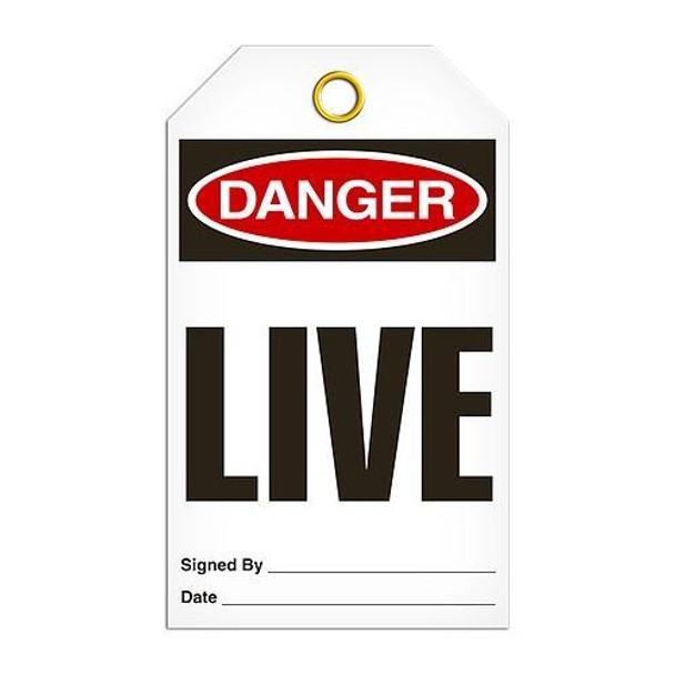 Danger "Live" Tag - 25/pkg