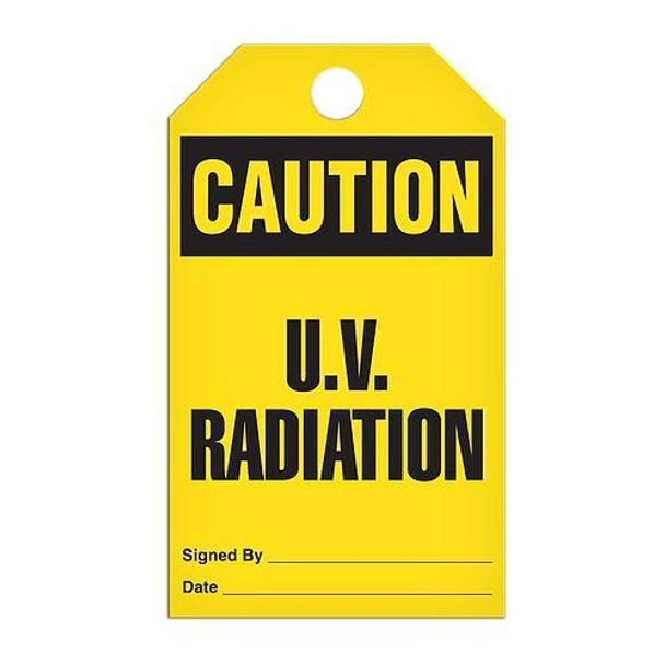 Caution "U.V. Radiation" Tag - 25/pkg