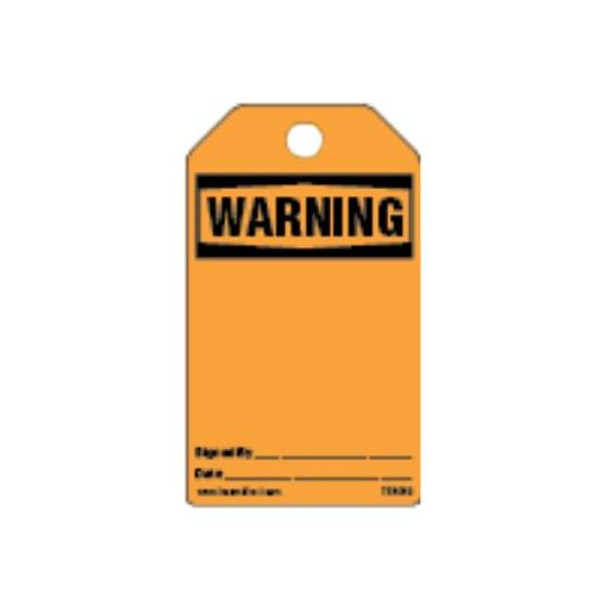 "Warning - Blank"  Tag - 3.375" x 5.75" Tag - 25/pkg