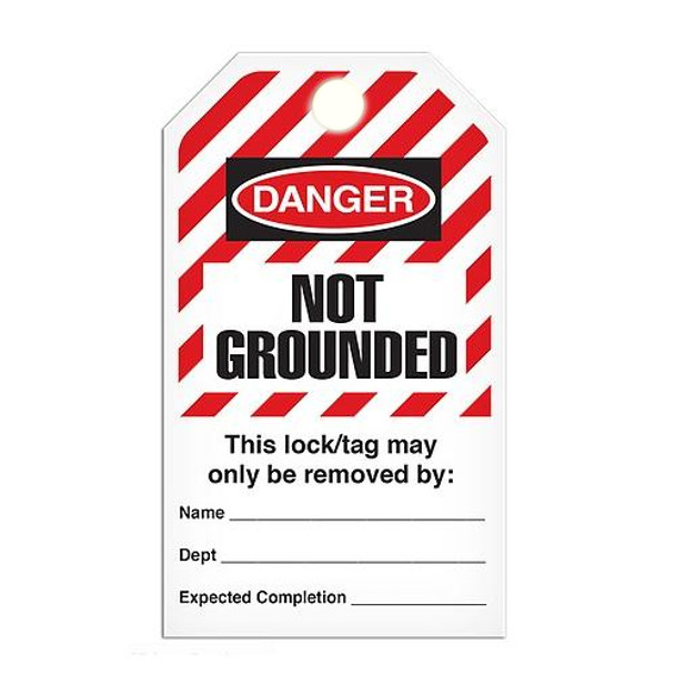 Lockout "No Grounded" Striped Tag - 25/pkg