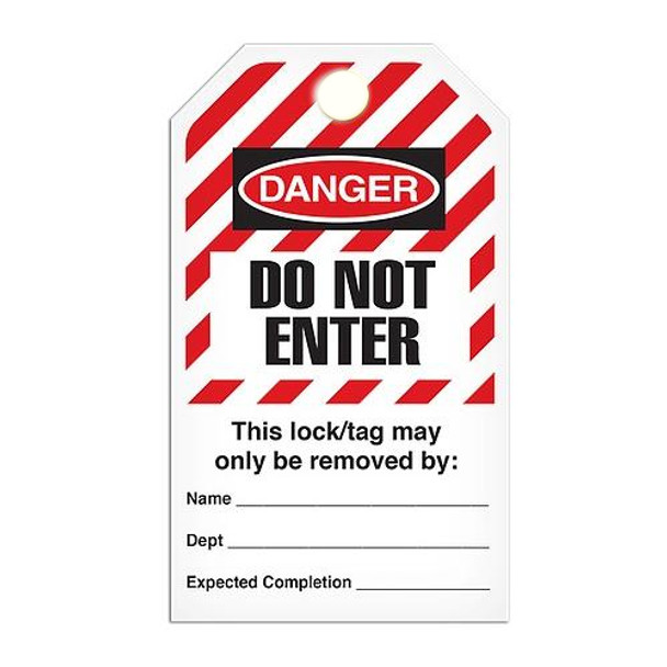 Lockout "Do Not Enter" Striped Tag - 25/pkg