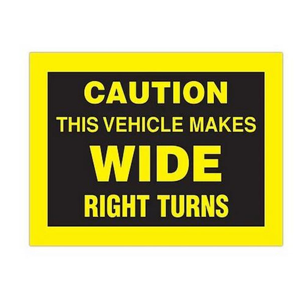 WIDE RIGHT TURN Trailer Sign
