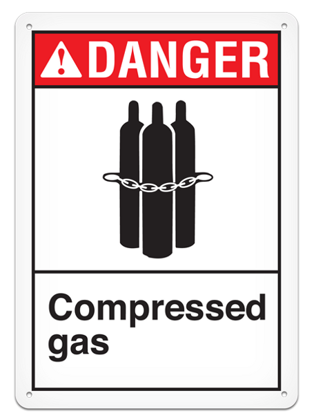 DANGER - Compressed Gas Safety Sign
