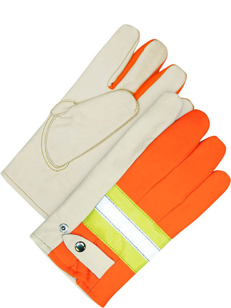 Grain Cowhide Snapback Roper HiViz Spandex Back Orange | Pack of 6