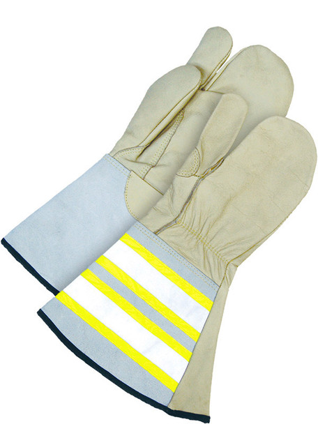 Water Repel Grain Cow Utility Mitt HiViz Gauntlet 1Finger | Pack of 6