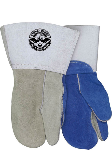 Welding Mitt Split Leather Blue/Grey 1-Finger