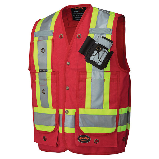 Hi-Vis Premium Surveyor Safety Vest | Pioneer 694 / 694BK   Safety Supplies Canada