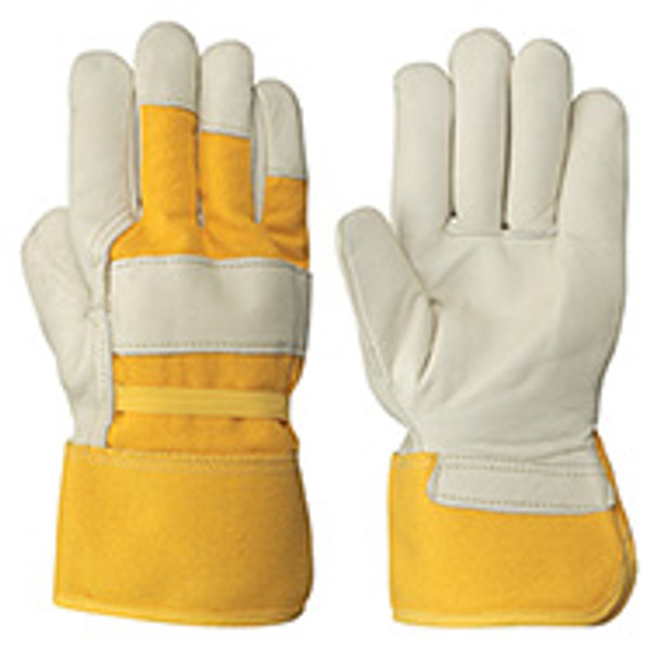 Cowgrain Glove - Yellow Back - Light Fleece Lining (12Pk) | Pioneer 536L   Safety Supplies Canada