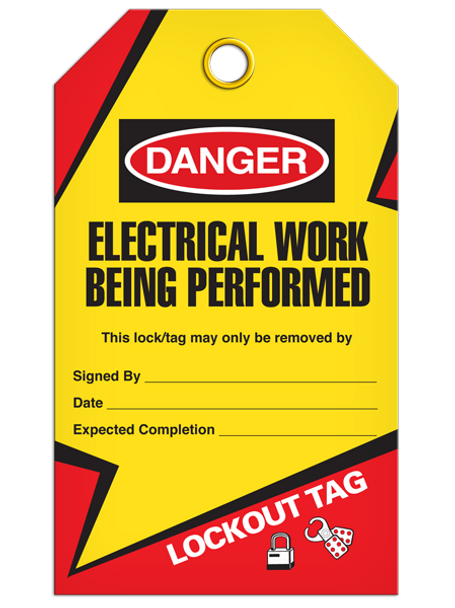 Danger  Electric Work Being Performed Tag - Lockout | Pkg/25 | INCOM TG6019   Safety Supplies Canada