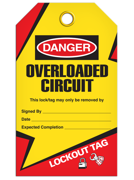 Danger  Overloaded Circuit Tag - Lockout | Pkg/25 | INCOM TG6013   Safety Supplies Canada