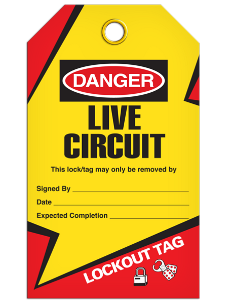 Danger  Live Circuit Tag - Lockout | Pkg/25 | INCOM TG6012   Safety Supplies Canada