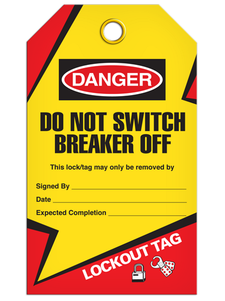 Danger  Do Not Switch Breaker Off Tag - Lockout | Pkg/25 | INCOM TG6010   Safety Supplies Canada