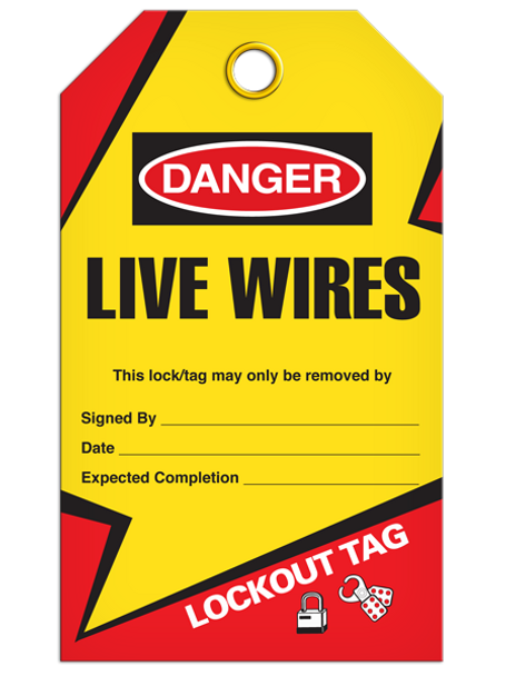 Danger  Live Wires Tag - Lockout | Pkg/25 | INCOM TG6007   Safety Supplies Canada