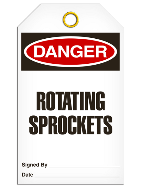 Danger - Rotating Sprockets | Pack /25 | INCOM