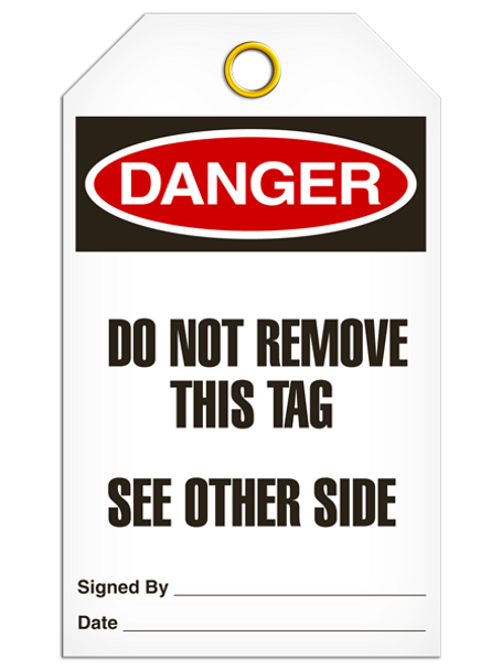 Danger - Do Not Remove This Tag See Other Side  | Pack /25 | INCOM