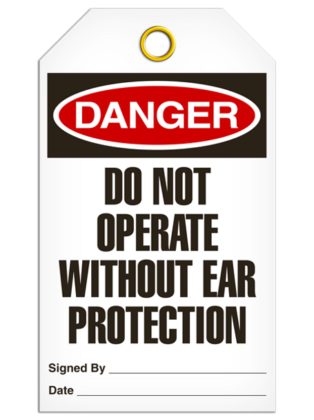 Danger - Do Not Operate Without Ear Protection  | Pack /25 | INCOM