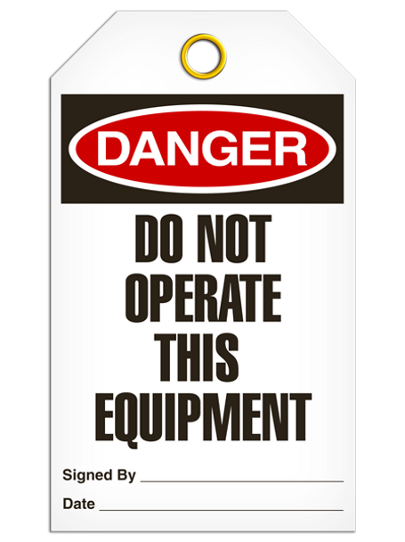 Danger - Do Not Operate This Equipment  | Pack /25 | INCOM