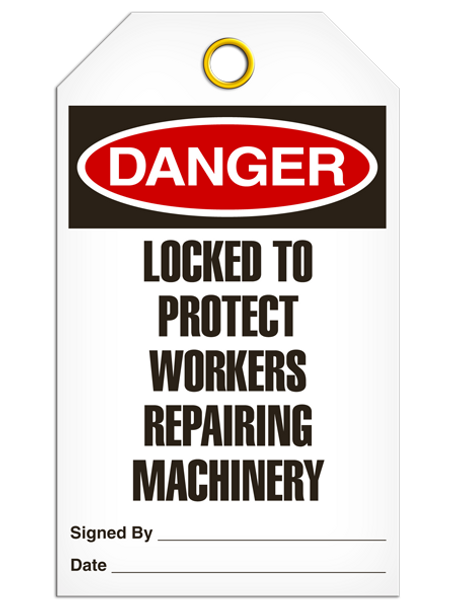 Danger - Locked To Protect Workers Repairing Machinery  | Pack of 25 | INCOM