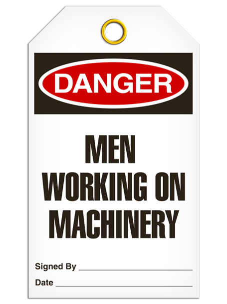 Danger - Men Working On Machinery  | Pack of 25 | INCOM