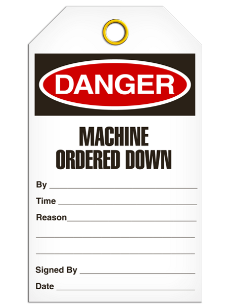 Danger - Machine Ordered Down  | Pack of 25 | INCOM