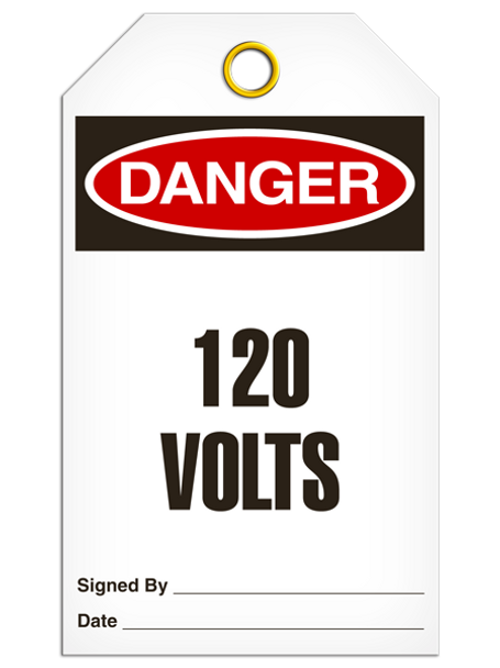 Danger - 120 Volts  | Pack of 25 | INCOM