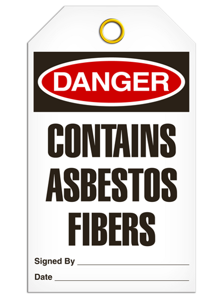 Danger - Contains Asbestos Fibers  | Pack of 25 | INCOM