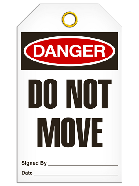 Danger DO NOT MOVE Safety Tag - 25 Pkg - INCOM - TG1002