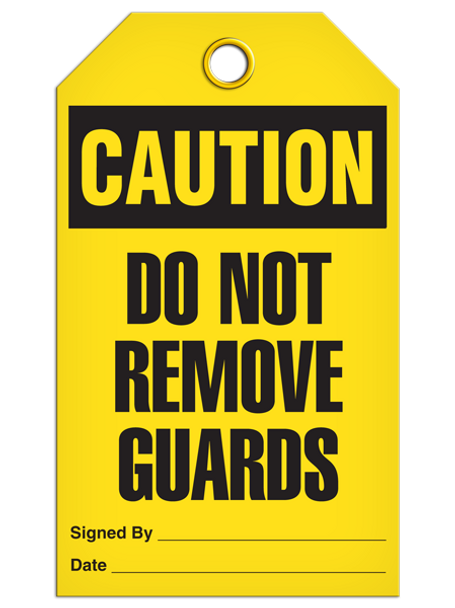 Caution Do Not Remove Guards  | Pack of 25 | INCOM