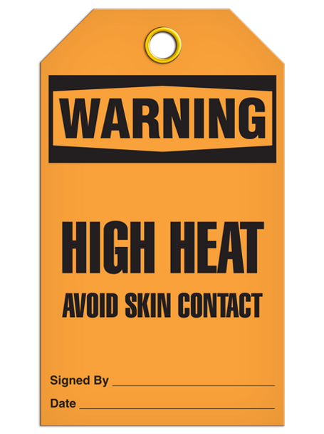 Warning High Heat Avoid Skin Contact- Tag   | Pack of 25 | INCOM