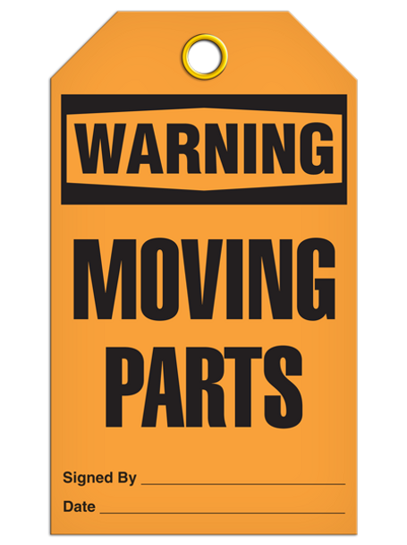Warning  Moving Parts Tag  PKG/25