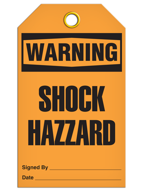 Warning Shock Hazard Tag  PKG/25
