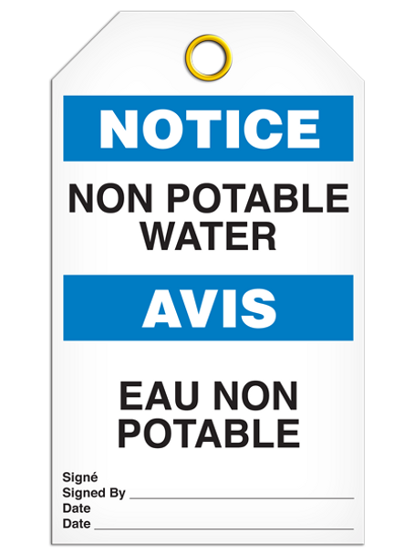 Bilingual Notice Non-Potable Water  | PKG/25 | INCOM