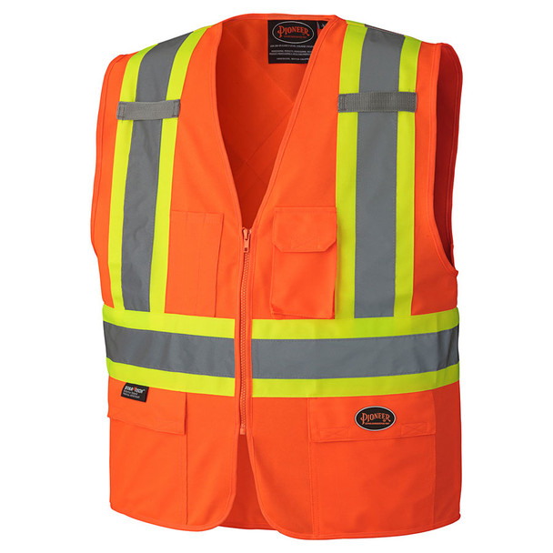 Hi-Vis Safety Vest w/ Front Zipper  | Pioneer 156/159   Safety Supplies Canada