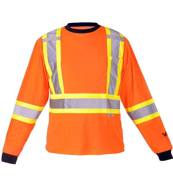 Hi-Vis Cotton-Lined Safety Shirt | CSA, Class 1 & 2 | Viking 6015O/6015G/6015N   Safety Supplies Canada