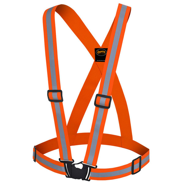 Hi-Vis Premium Safety Sash with 1.5" Elastic | Adjustable | Pioneer 5496/5497   Safety Supplies Canada