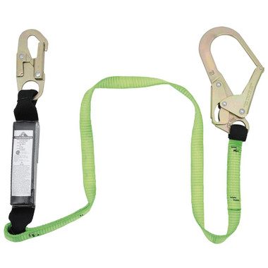 Shock Absorbing Lanyard - SP - Twin Leg - 100% Tie Off PVC Coated Cable -  Snap & Form Hooks - 110 - 220 Lb Capacity - Safety Supplies Canada