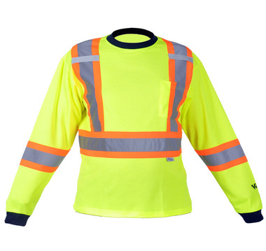 Hi-Vis Cotton-Lined Safety Shirt | CSA, Class 1 & 2 | Viking 6015O ...