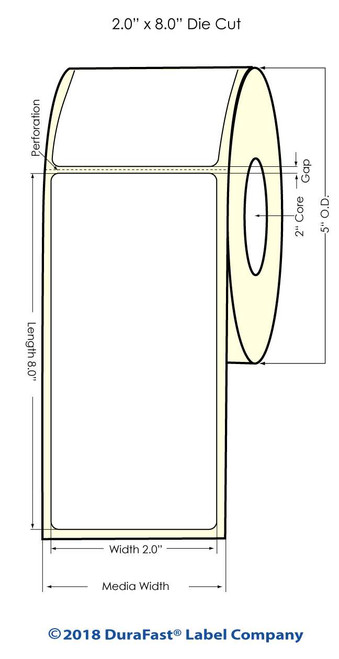 LX500 2" x 8" Clear Polyester Inkjet Labels 250/Roll