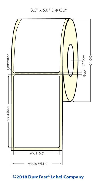 LX500 3" x 5" Clear Polyester Inkjet Labels 375/Roll