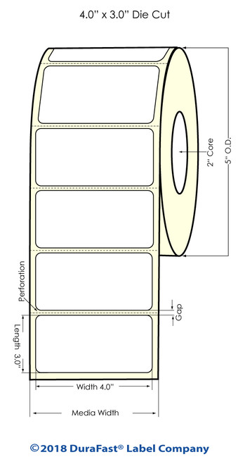 LX500 4" x 3"  Matte BOPP Inkjet Labels 600/Roll